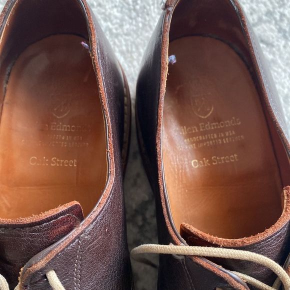Allen Edmonds Oak Street Brown Leather Oxfords Dainite Soles 9.5E